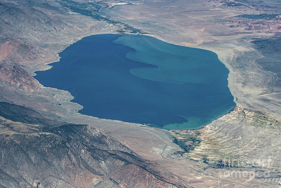 Walker Lake in Mineral County Nevada Aerial Photograph by David Oppenheimer