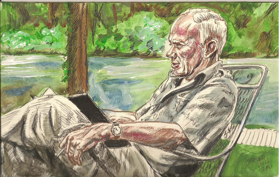 Walker Percy at the Lake Painting by Bryan Bustard