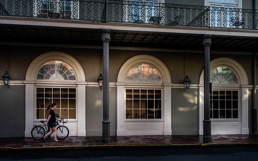 Walking A Bike In The French Quarter Photograph by Greg and Chrystal Mimbs