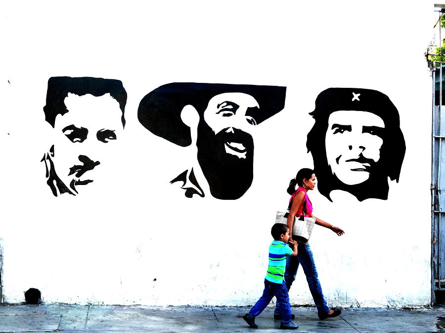 Walking a revolution Wall in Havana Cuba  Photograph by Funkpix Photo Hunter