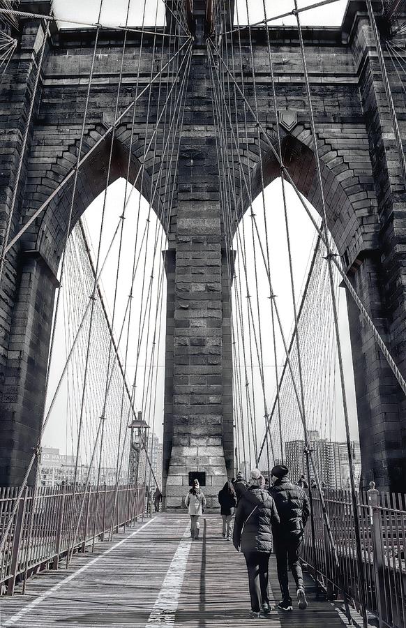 Walking Across the Brooklyn Bridge Photograph by Dyle Warren