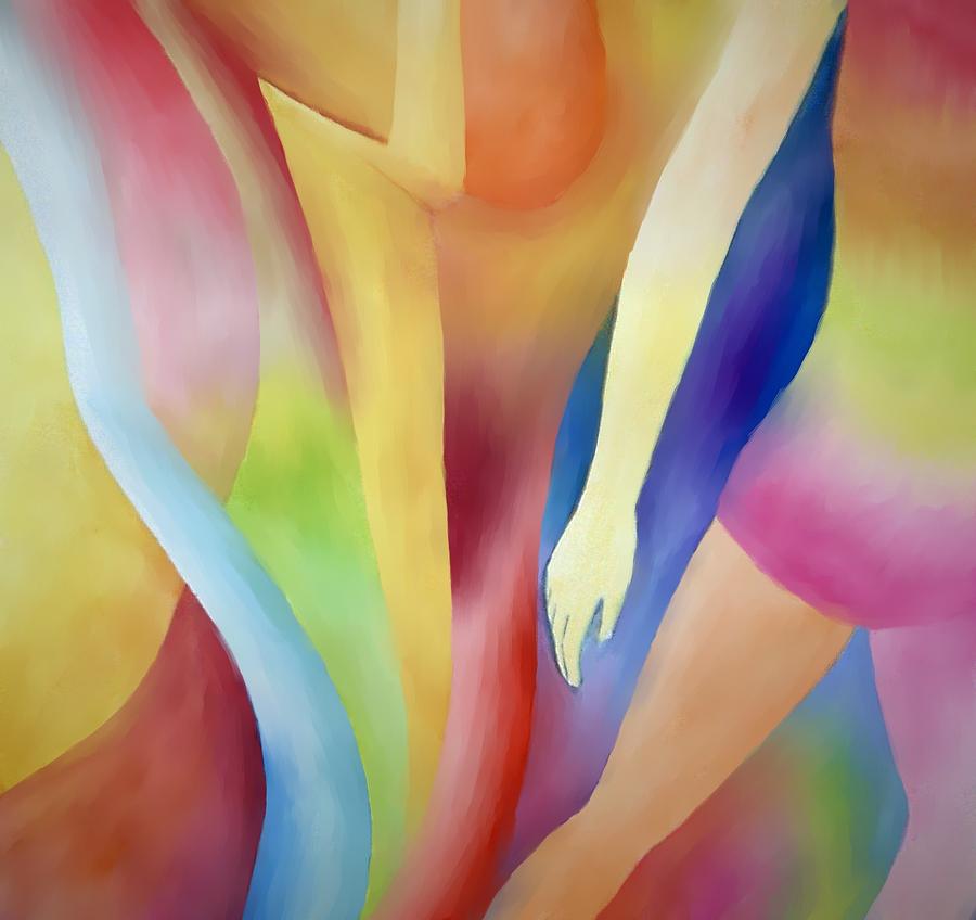 Abstract Painting - Walking Away 2 by Peter Shor Abstract Painting - Walking Away 2 by Peter Shor