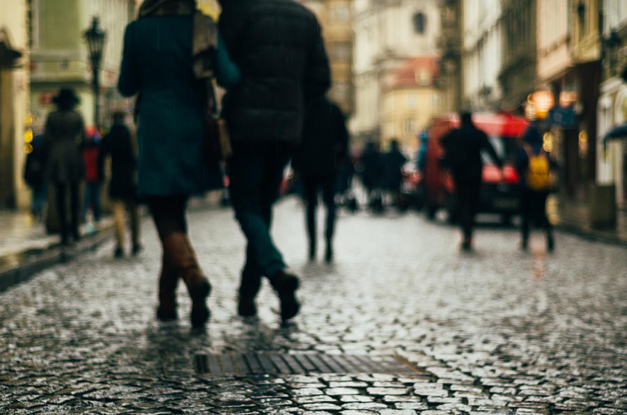 Walking Couples. Prague Photograph by Inna Mosina