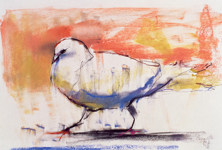 Dove Drawing - Walking Dove by Mark Adlington