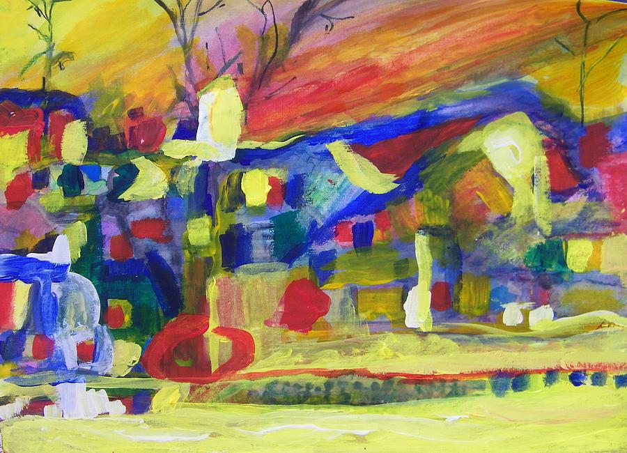 Abstract Painting - Walking Down That Jericho Road by Judith Redman