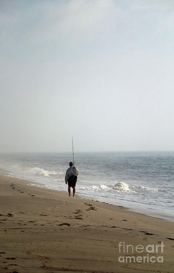 Walking Fisherman Photograph by Mary Haber