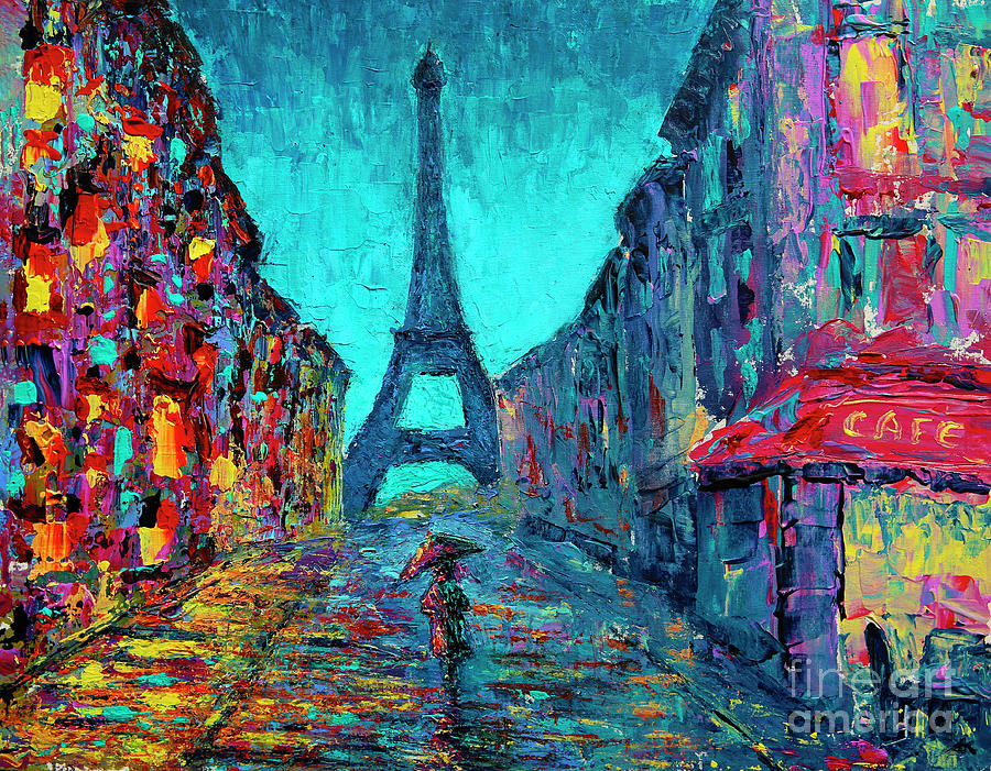 Paris contrasts Painting by Denys Kuvaiev