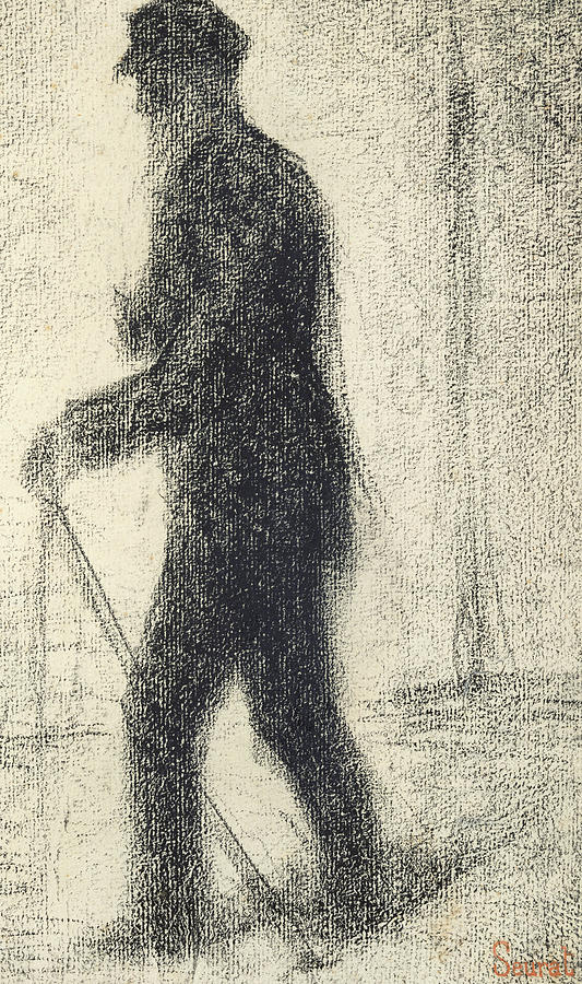 Walking Drawing by Georges Pierre Seurat