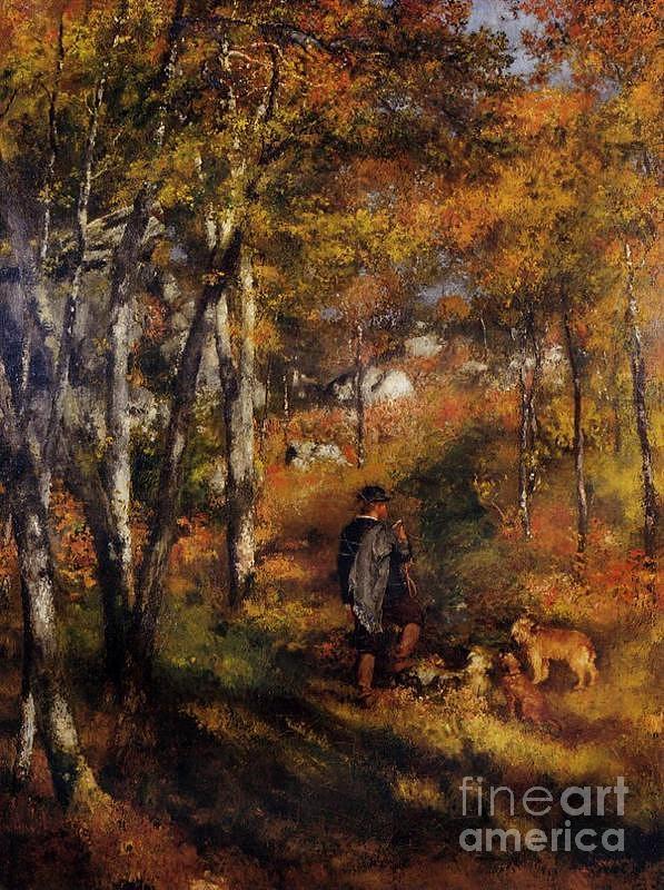 Walking His Dogs Painting