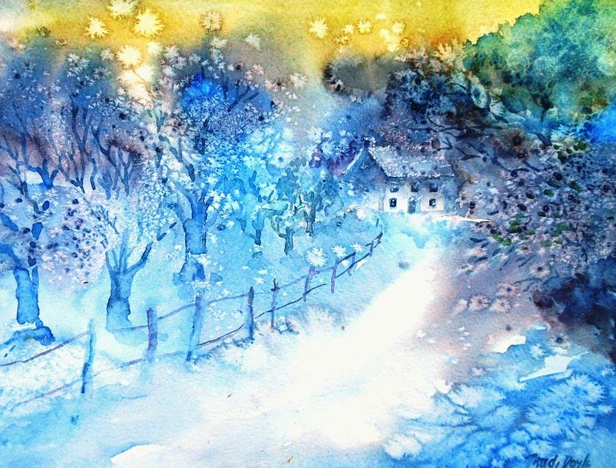 Walking Home through the Snow  Painting by Trudi Doyle