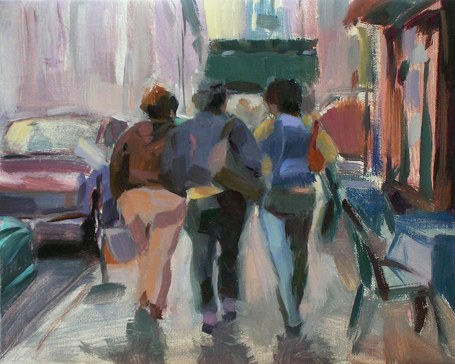 Walking in Chelsea Painting by Merle Keller