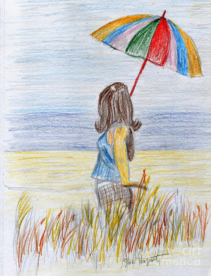Umbrella Painting - Walking in the Rain 2 by Joe Hagarty