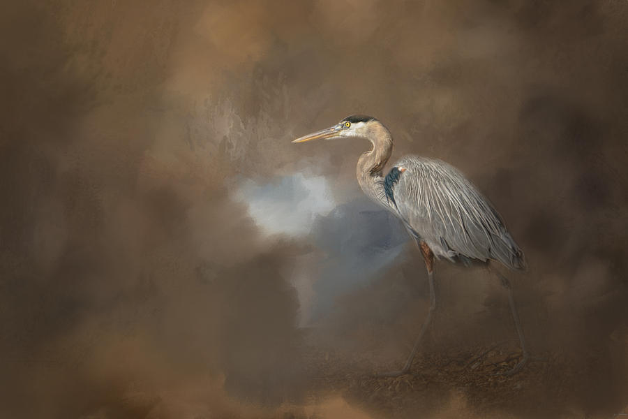 Bird Photograph - Walking Into Blue by Jai Johnson