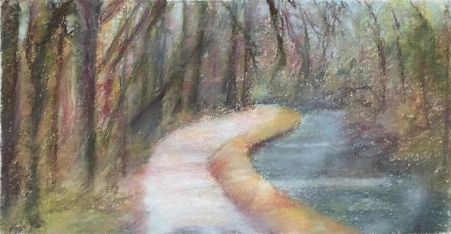 Walking the C and O Canal Pastel by Lauren Rader