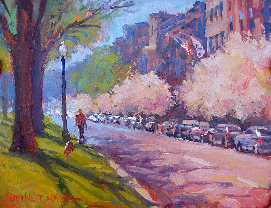 Boston Painting - Walking the Dog by Dianne Panarelli Miller