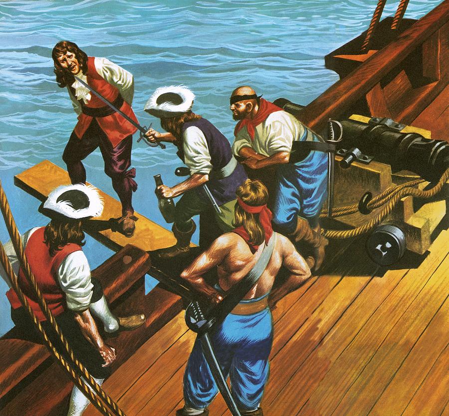 Walking The Plank Painting - Walking the plank by Ron Embleton