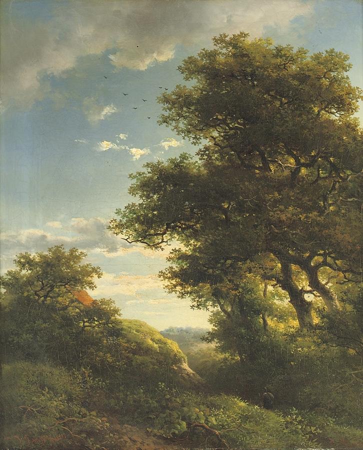 Walking through the Forest Painting by Willem Roelofs