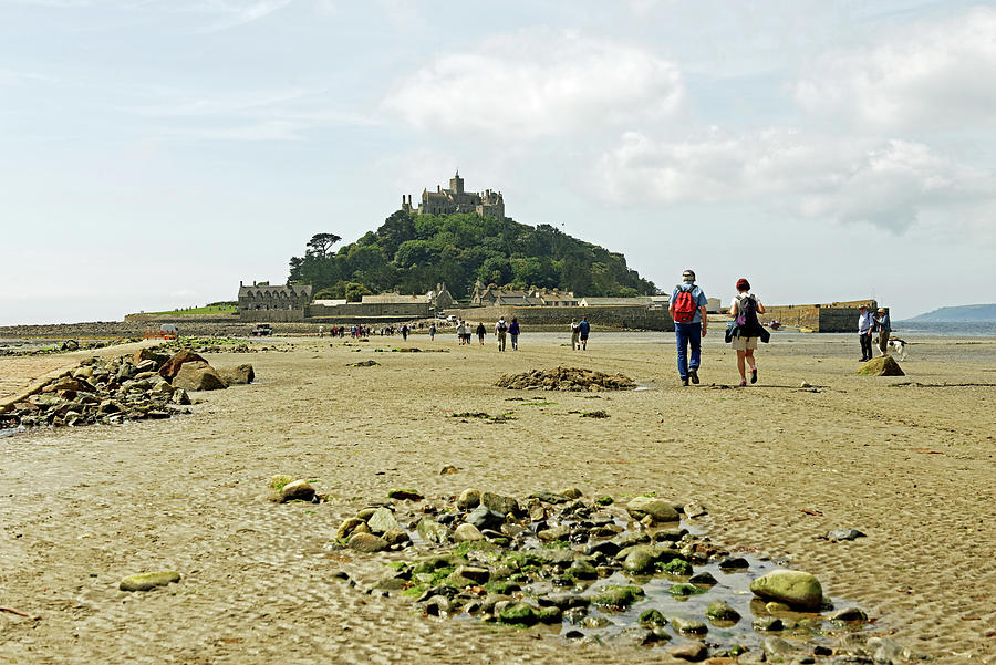 Walking To St Michaels Mount Photograph