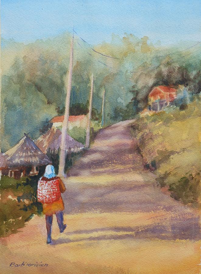 Walking to Work Painting by Barbara Parisien
