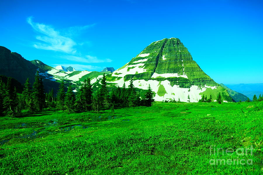 Glacier National Park Photograph - Walking towrds the mountain by Jeff Swan