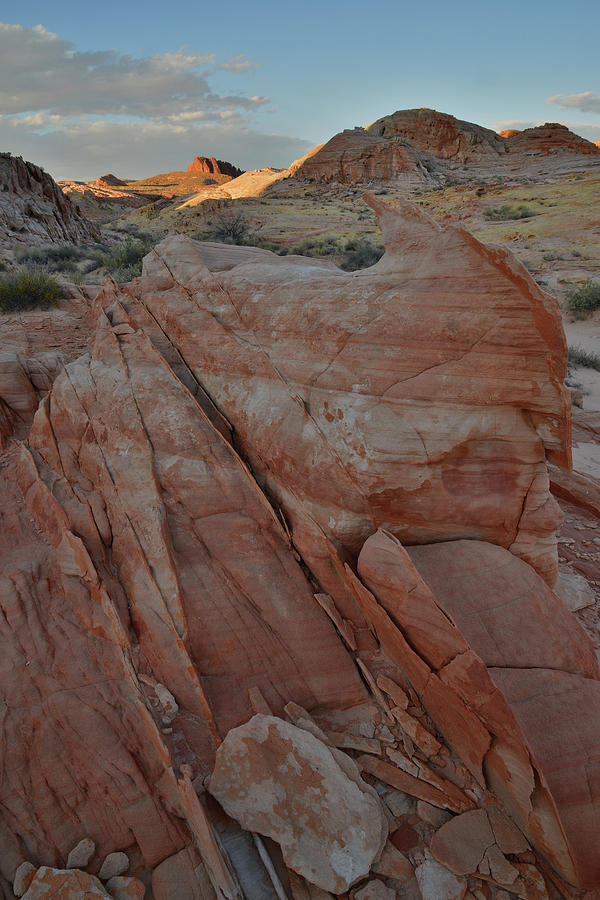 Walking Up Canyon at Sunset in Valley of Fire Photograph by Ray Mathis