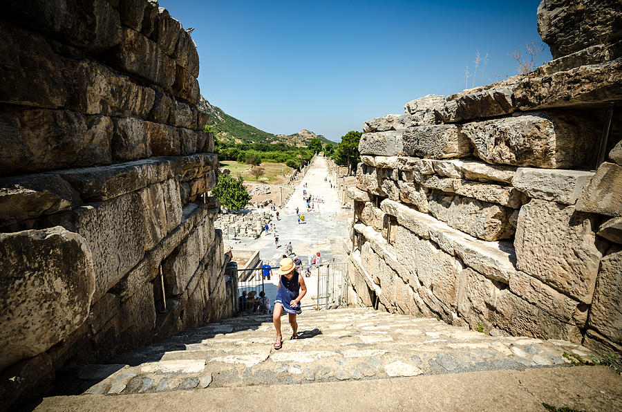 Walking Up the Stairs in Ephesus Photograph by Anthony Doudt