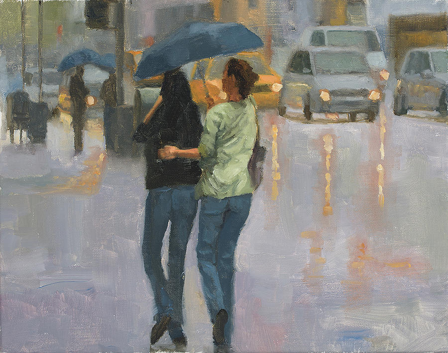 Umbrella Painting - Walking with you by Tate Hamilton