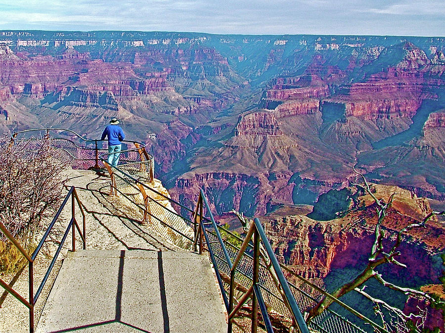 Walkway On Mather Point On South Rim Of Grand Canyon National Park