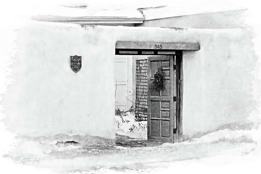 Wall Entrance Open Door BW Photograph by Gabriele Pomykaj