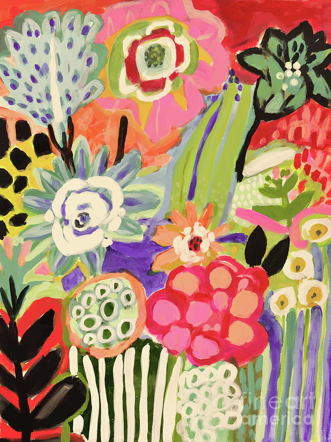 Flower Digital Art - Wall Flowers 1 by Karen Fields