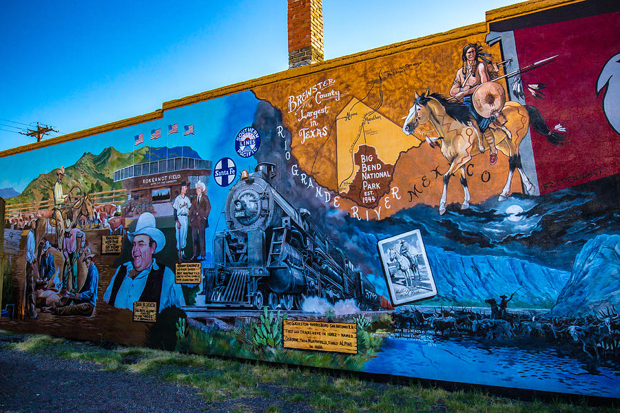 Wall Mural in Alpine Texas Photograph by Linda Unger