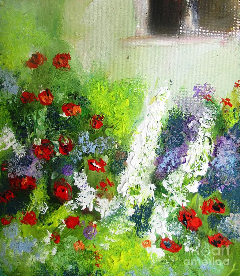 Wall of flowers paintings Painting by Mary Cahalan Lee - aka PIXI