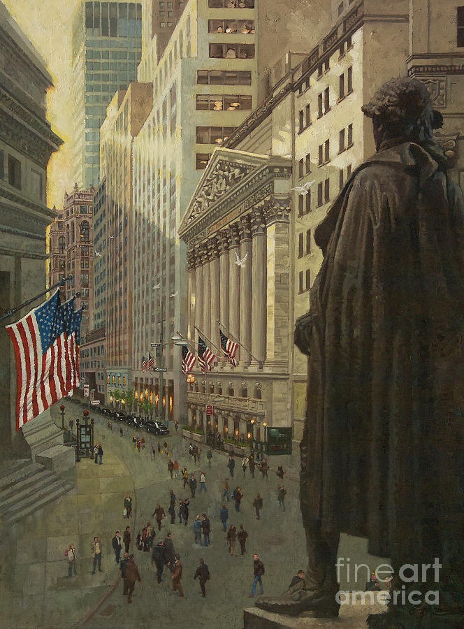 Financial Painting - Wall Street 1 by Gary Kim