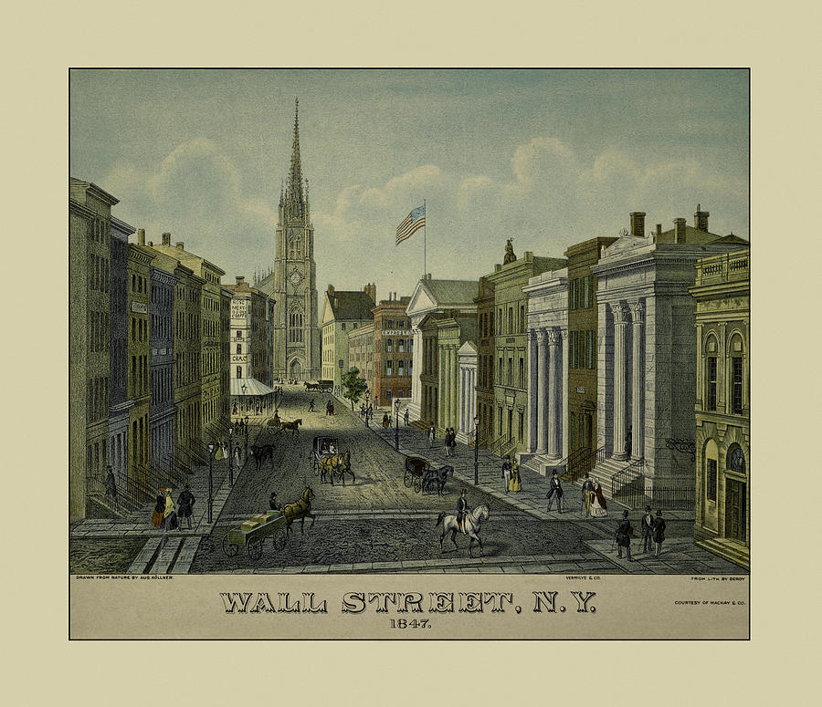 Wall Street 1847 Photograph by Andrew Fare