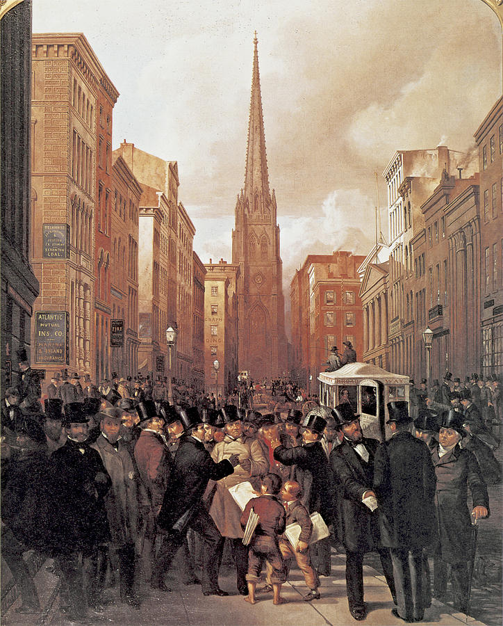 Wall Street 1857 Painting by James H Cafferty 