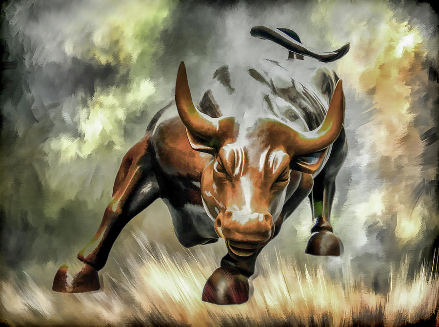 Abstract Photograph - Wall Street Bull Jungle by Athena Mckinzie
