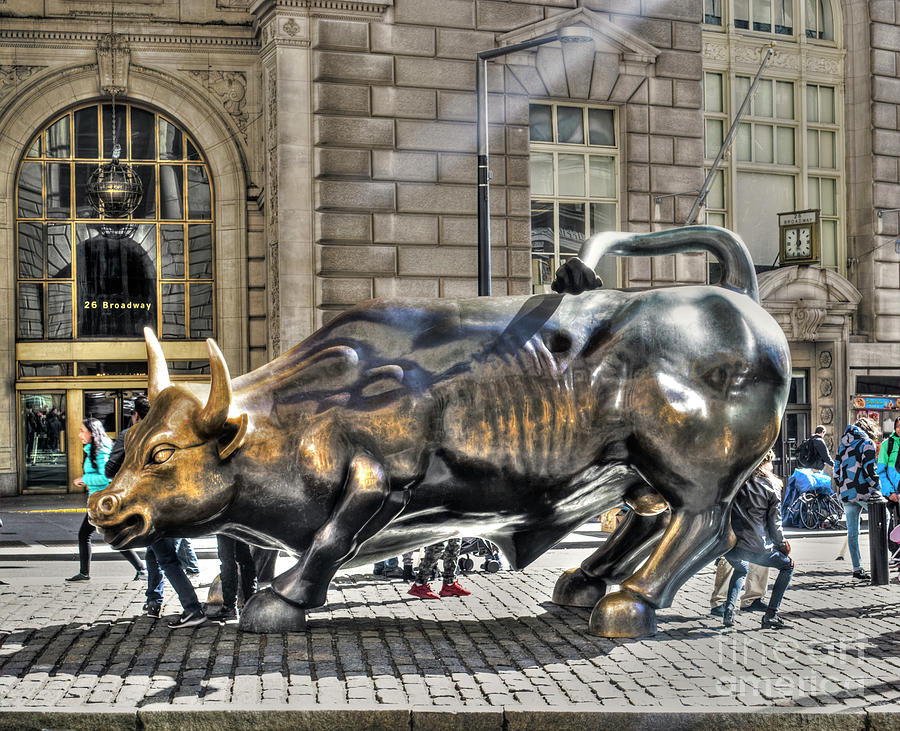 Wall Street Bull Digital Art by Timothy Lowry