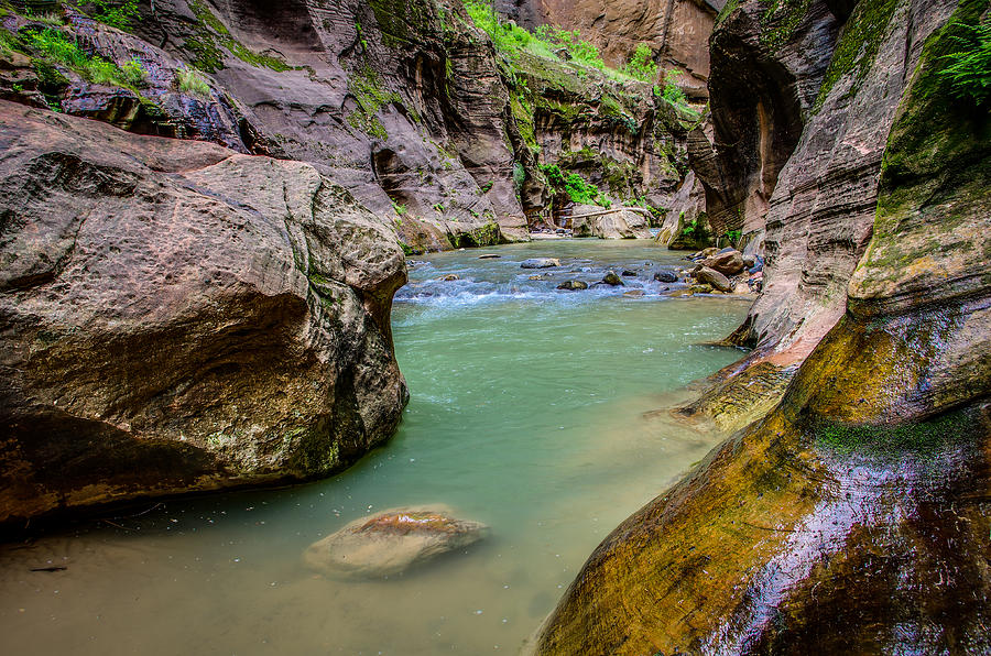 Wall Street Hiking Zion National Park Photograph by Scott McGuire