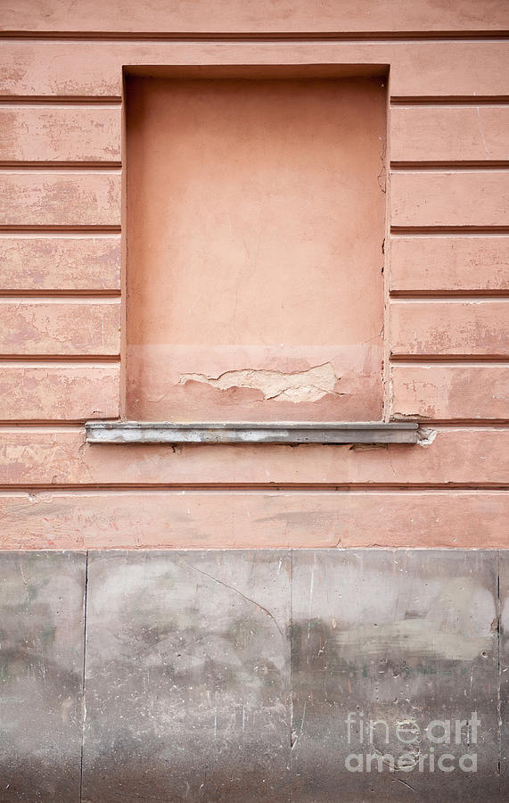 Abstract Photograph - wall up blank false window in Old Town Warsaw by Arletta Cwalina