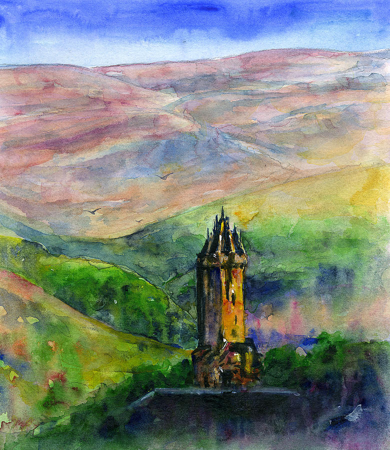 Wallace Monument Scotland Painting by John D Benson