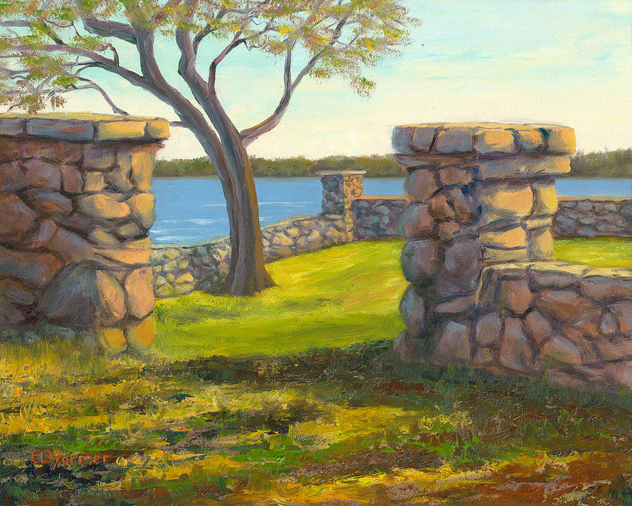 Walls at Oriorne State Park, NH Painting by Elaine Farmer