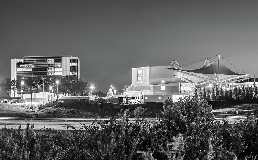 Walmart AMP and Northwest Arkansas Cityscape - Black and White Photograph by Gregory Ballos