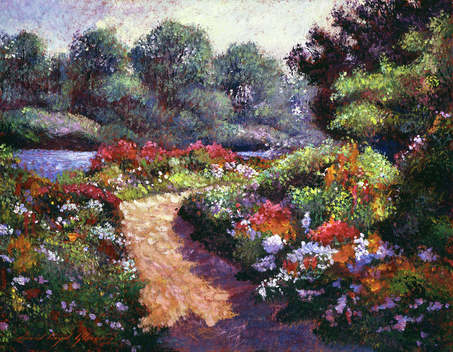  Walnut River Garden Painting by David Lloyd Glover