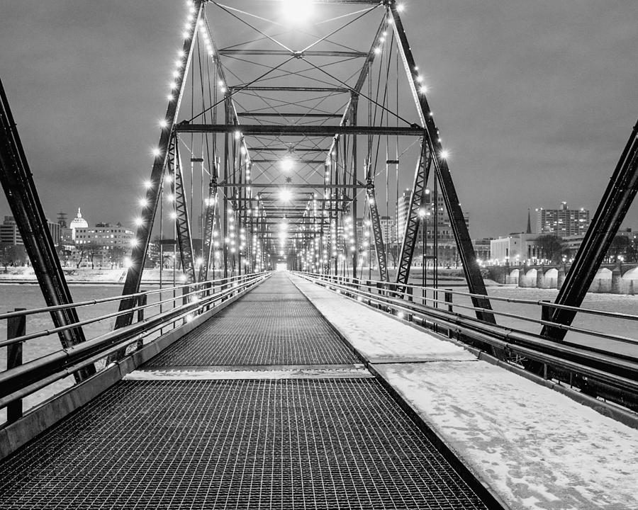 Walnut St. Bridge at Night Photograph by John Daly
