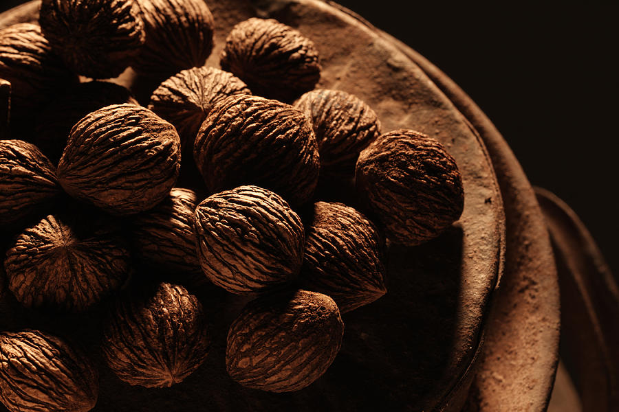 Walnuts on Milk Can Photograph by Don Wolf