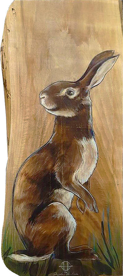 Walnutty Bunny Painting by Jacqueline Hudson