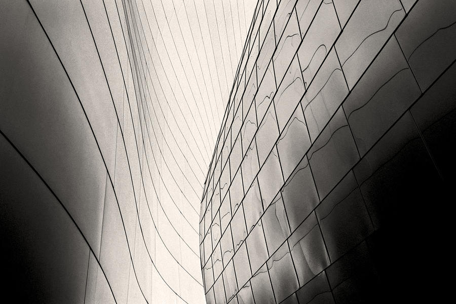 Architecture Photograph - Walt Disney Concert Hall Black and White Photography  by Andy Moine