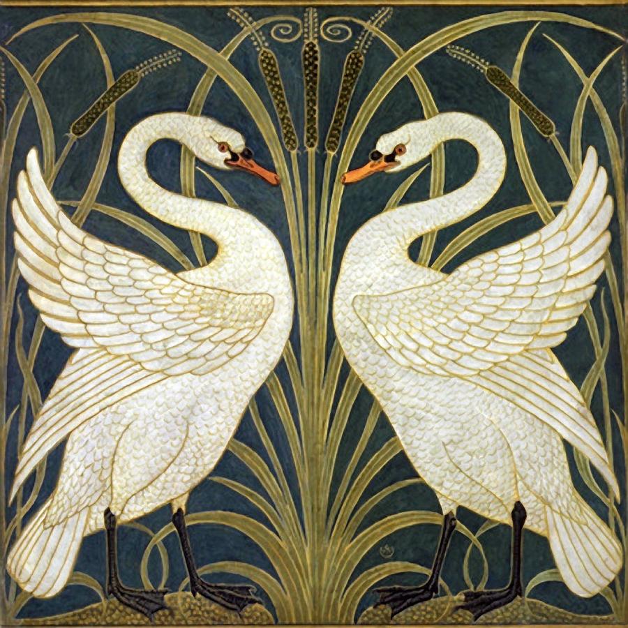 Swans Painting by Walter Crane