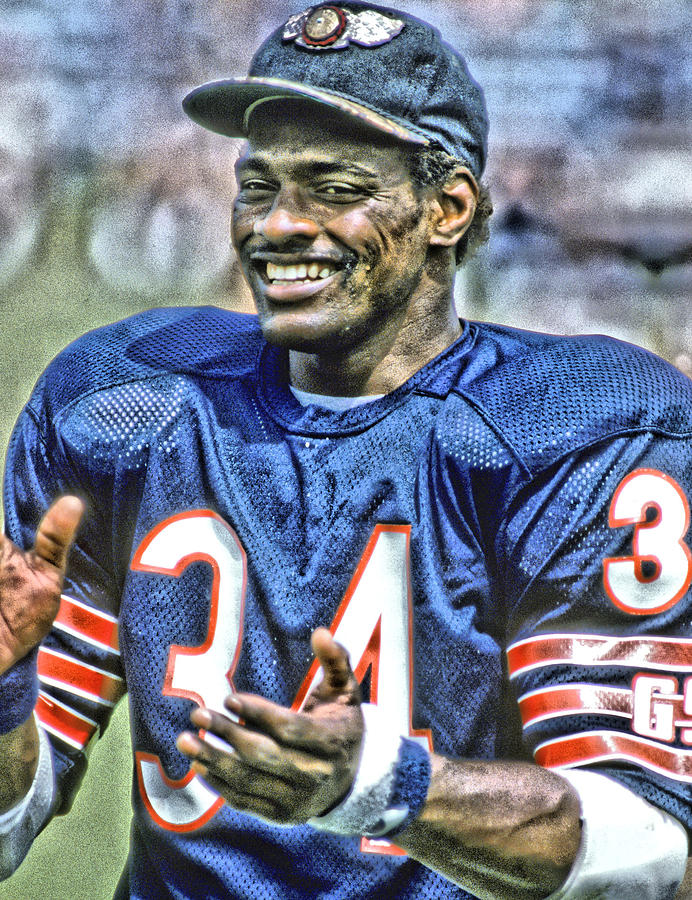 Walter Payton Chicago Bears Art 5 Greeting Card by Joe Hamilton