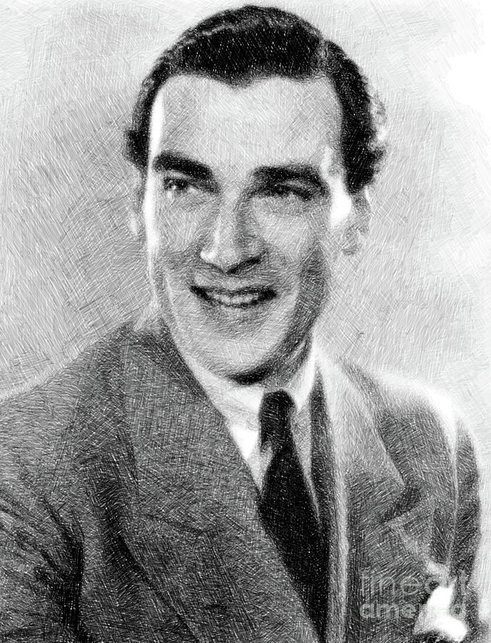 Hollywood Drawing - Walter Pidgeon, Vintage Actor by JS by Esoterica Art Agency